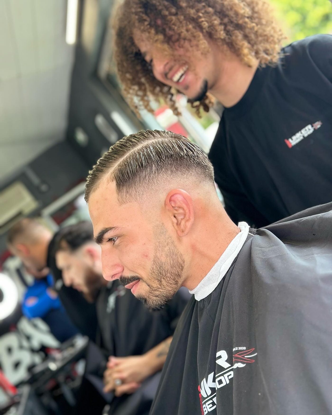 Coupe dégradée réalisée au salon